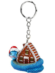 Брелок из полирезины Змейка с домиком, 4,5 см (собс.разр) НУ-8201