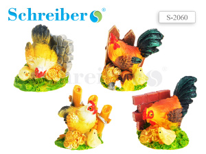 Статуэтка ПЕТУШОК, 4х3х4 см, полистоун S 2060 (10130200/140916/0005936/12, Китай)
