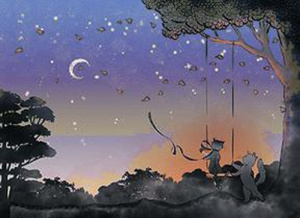 Обложка на паспорт /Cats in love/ (ПВХ, slim) ОП-5384