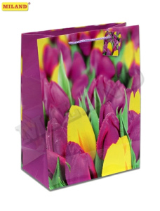 Пакет подарочный Тюльпановое поле (L) 12 шт ПП-7149