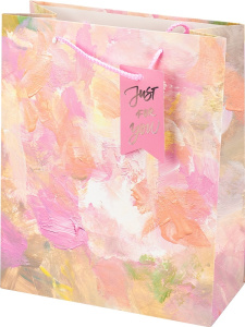 Dream cards Пакет подар.с мат.лам. и сереб.тис.26х32х12см (L)Художество, розовый, 210 г/м2, ППК-7597