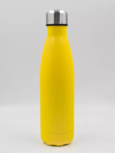Вакуумная бутылка из нержавеющей стали. Желтая 0,5 л