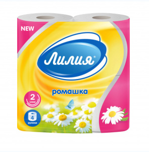 Туал.бум. /Лилия Ромашка 2-х сл. 4шт. белая/5628
