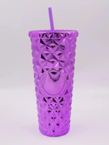 Пластиковый стакан с крышкой. Фуксия 700мл