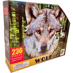 Контурный пазл  /Волк, 236 детал., 6+  Размер собранного пазла 53 х 39,2см (арт.88665)