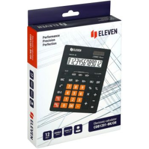 Калькулятор настольный Eleven Business Line CDB1201-BK/OR, 12 разрядов, двойное питание, 155*205*35м