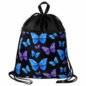 Мешок для обуви BRAUBERG БОЛЬШОЙ, с ручкой, карман на молнии, сетка, 49х41 см, /Fly aways/, 272402