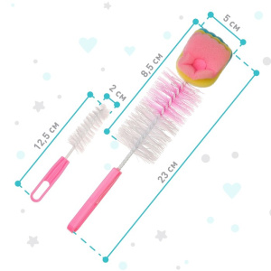 Набор ершиков по уходу за детскими бутылочками и сосками, 2шт, с губкой, цвет МИКС 1917361 (10702070