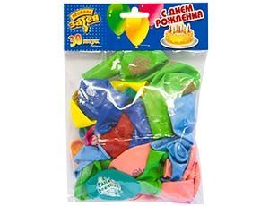 Набор шаров С Днем рождения с рис 30см 30шт в асс-те