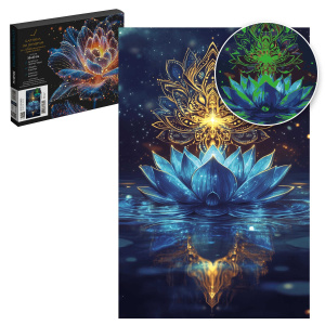 Набор для творчества Картина по номерам со светящимися красками арт. 71293 / 24 ЛОТОС И МАНДАЛА, раз