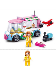 Конструктор пластиковый Sluban /Фургон с подарками/(143 детали) ( Арт. M38-B0889D)