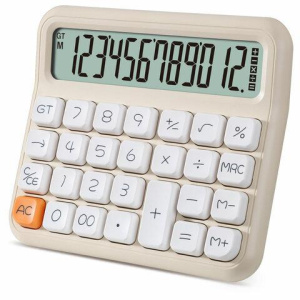 Калькулятор настольный BRAUBERG KW-1000-BG (152x132 мм), 3D-кнопки, 12 разрядов, бежевый, 272957