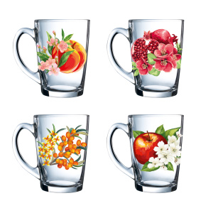 ОСЗ Кружка стеклянная, 300мл, в ассортименте, 07с1334-40/Д3