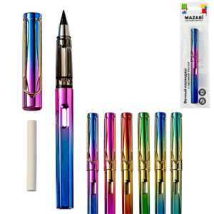 Карандаш вечный чернографитный, 6 цветов корпуса в ассортименте, ОПП-упаковка с европодвесом