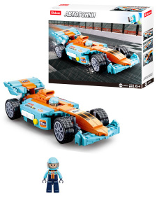 Конструктор пластиковый. SLUBAN Гоночный автомобиль (221 детали). Арт. M38-B0763