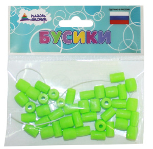 Набор бусин /Бочоночки/ (зеленый) 1/100