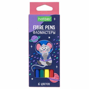 Фломастеры /ECO/ 6 цв. -Космос- в карт. короб. с европодвесом