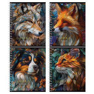 Тетрадь 48л., А5, клетка на гребне BG /Витраж/, матовая ламинация, тиснение фольгой Т5гр48_лм_тф 085