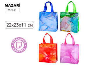 Пакет подарочный МРАМОР, 22*23*11 см, из нетканого материала, ассорти 4 дизайна