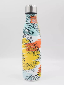 Вакуумная бутылка из нержавеющей стали. Желто-голубой 0,5л