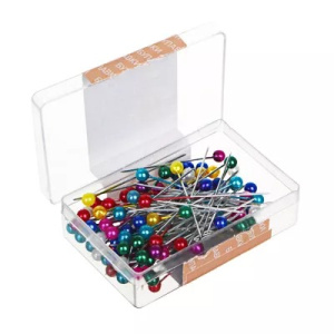 Набор булавок 100шт в пластиковой коробке, металл