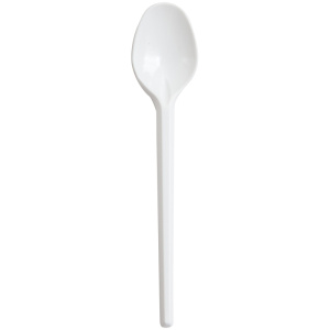Ложки одноразовые чайные OfficeClean, стандарт, ПС, белые, 13см, уп. 100шт. 261875/И