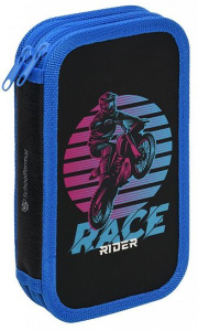 Пенал 2 секц. Schoolformat MOTO SPORT 190х105 софттач молния