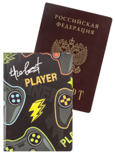 Обложка на паспорт /player/ (ПВХ, slim) ОП-4858