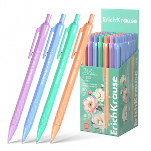 Ручка шариковая автоматическая ErichKrause R-305 Matic Pastel Bloom 0.7, цвет чернил синий (в коробк