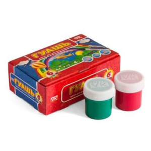 Краски ГУАШЬ 25г /VK/-Радужное путешествие- 6 цв. в картонной коробке