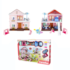 Набор игровой /Paradise/: кукольный домик с подсветкой и звуком, 4 куклы, мебель, аксессуары