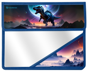 Папка д/тетрадей 1 отд. А5 Schoolformat КОСМИЧЕСКИЕ ДИНОЗАВРЫ клапан на липучке 230х195х50 мм синий 