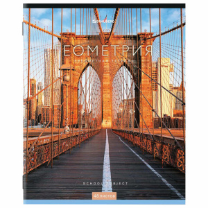 Тетрадь предметная /КЛАССИКА NEW/ 48 л., обложка картон, ГЕОМЕТРИЯ, клетка, BRAUBERG, 404241