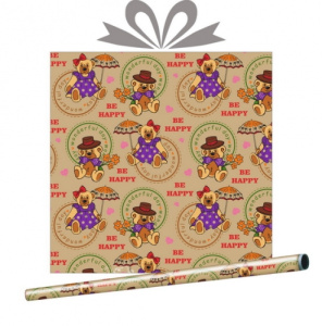 Крафт-бумага /Мишки/  0,7*1 м (1/50) КБ-7626