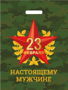 Пакет вырубной 23 февраля. Звезда 30х40 50мкм ПИ-8307