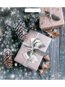 Пакет вырубной Новогодние подарки лам 45х38/60мкм н00223879