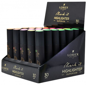 Маркер текстов. LOREX Mark it SUPERIOR 1-5 мм ассорти неон скошенный дисплей