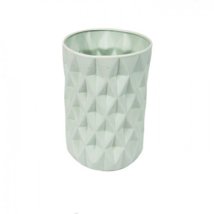 Ваза декоративная светло-зеленая из фаянса /  15х15х23 арт.43826