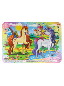 Настольное покрытие для лепки А4,  КРАСИВЫЕ ЕДИНОРОГИ (НПД-4244) пластик