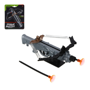 ИГРОЛЕНД Мини-арбалет на пружинах /Точный выстрел/, 2 стрелы с присосками, PP, 14х5х18 см, 2 диз (10