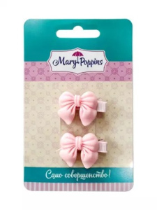 Набор зажимов для волос /Розовый бант/ 2 шт. 3,5 см.