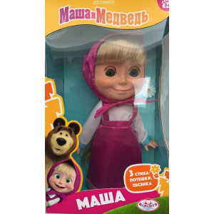 Кукла Маша и Медведь маша 25 см, озвуч, кор КАРАПУЗ в кор.18шт