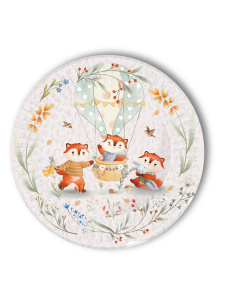 Бумажные тарелки Лисички (18 см,6 шт),флоупак ТМ-2121