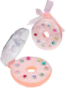 Кольцо детское /Разноцветные камушки-2/ (микс, 10 шт., в пакете) (арт. УК-1799)