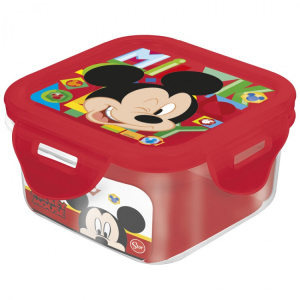 Контейнер пластиковый (квадратный, 290 мл). Микки Маус Акварель