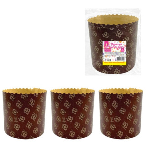 Форма бумажная для выпечки пасхального кулича /Клевер/, КОМПЛЕКТ 3 шт., 9х9 см, ЗОЛОТАЯ СКАЗКА, 5926