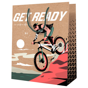 Пакет подарочный 18*23*10см MESHU /Get ready/, крафт MS_52235 (10702070/030624/3194213/1, Китайская 