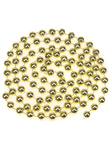 Бусы на ёлку Волшебный праздник, d 1,4 см, длина 1,8 м,  золотистые НУ-4229