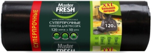 Пакеты д/мусора Master FRESH 120л 10шт MFGB120–10R XXL суперпрочные 23мкм (от 5 шт.)+