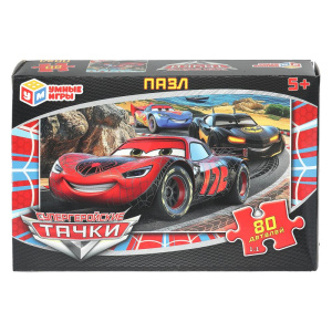 Тачки. Пазлы в коробке 80 деталей. 130х90х25 мм. Умные игры в уп.16шт в кор.8уп